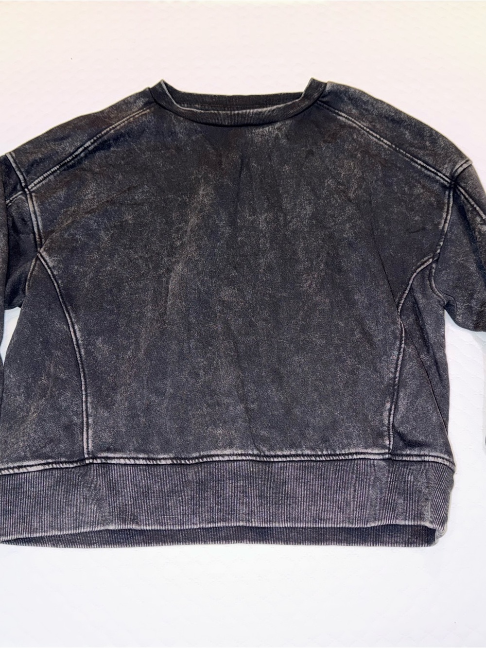 Women’s Washed Black Crewneck Sweater